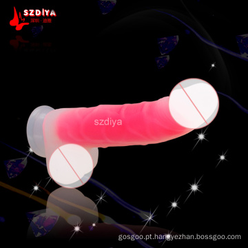 Produto de adulto do sexo do Dildo do Silicone de Platimun da alta qualidade para a mulher (DYAST395C)